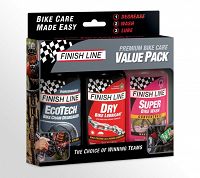 Zestaw Finish Line Premium Bike Care - olej Teflon Plus BN, odtłuszczacz, środek do mycia