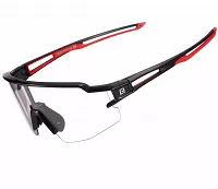 Okulary rowerowe Rockbros 10173 fotochromowe UV400 - czarno-czerwone