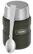 Oryginalny Termos obiadowy  na jedzenie z łyżką Thermos King 470ml, zieleń wojskowa