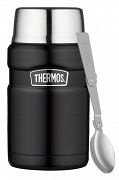 Oryginalny Termos obiadowy na jedzenie Thermos KING 0,7 L z łyżką, czarny mat