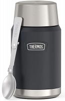 Termos na jedzenie z składaną łyżką i kubkiem Thermos ICON 710 ml - granit