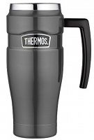 Kubek termiczny - Termokubek Thermos Style z uchwytem 470ml metaliczny szary