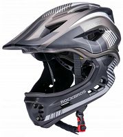 Kask rowerowy Rockbros TT-32SBTG-S dziecięcy z odpinaną szczęką - S (48-54 cm) - czarno-szary