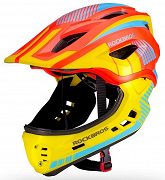 Kask rowerowy Rockbros TT-32SOYB-S dziecięcy z odpinaną szczęką - S (48-54 cm) - żółto-pomarańczowy