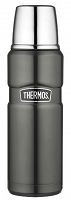 Oryginalny termos Thermos King 0,47 L - metaliczny szary