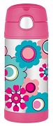 Termos dziecięcy ze słomką Thermos FUNtainer 355ml - kwiaty