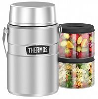 Stainless King Thermos 173070 - Duży  termos obiadowy na żywność,  1,39L  z dwoma naczyniami