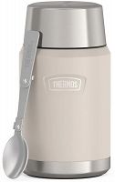 Termos na jedzenie z składaną łyżką i kubkiem Thermos ICON 710 ml - sandstone