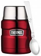 Oryginalny Termos obiadowy  na jedzenie z łyżką Thermos King 470ml, czerwony