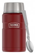 Oryginalny Termos obiadowy na jedzenie Thermos KING 0,7 L z łyżką, rustic red